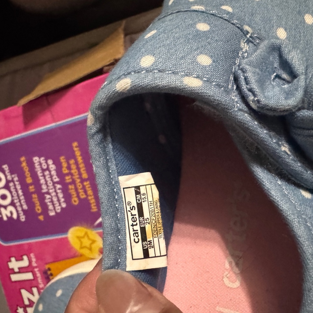 Carter's Denim Polka Dot Baby Shoes